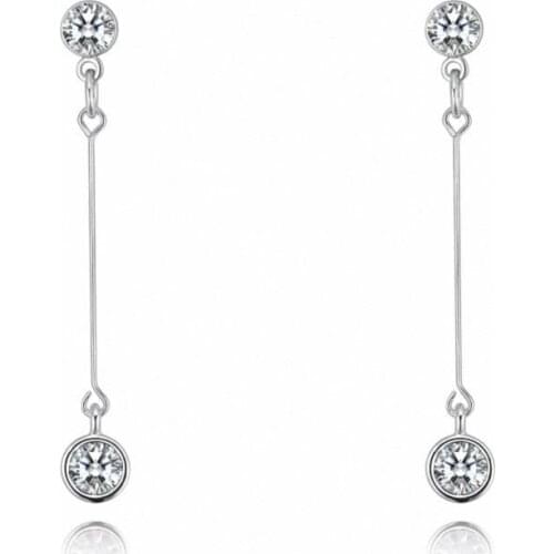 TRACYSWING Brand Real Austrian Crystals Fashion trendy Dangle Earrings For Women Gift White Gold Color #TW131855