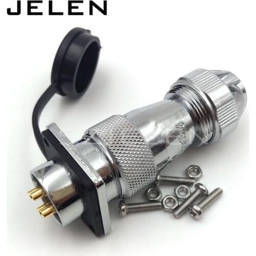 WF20 series waterproof connectors 4 pin Plugs sockets, Industrial power cord connector, Waterproof panel mount connector 4pin
