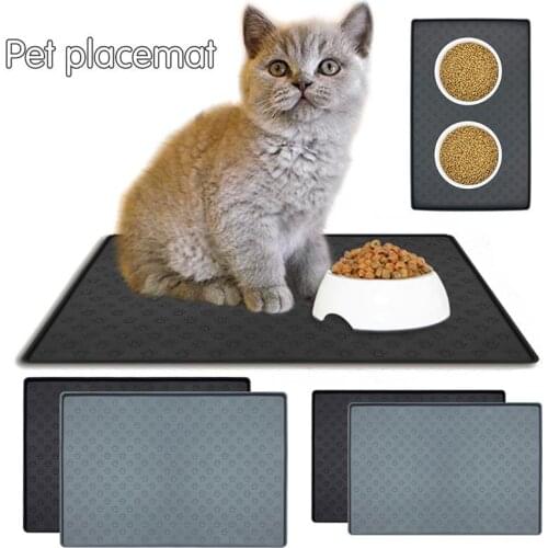 Waterproof Pet Mat For Dog Cat Placemat Silicone Pet Food Pad Pet Bowl Drinking Mat Dog Feeding Mat Easy Washing Pet Products