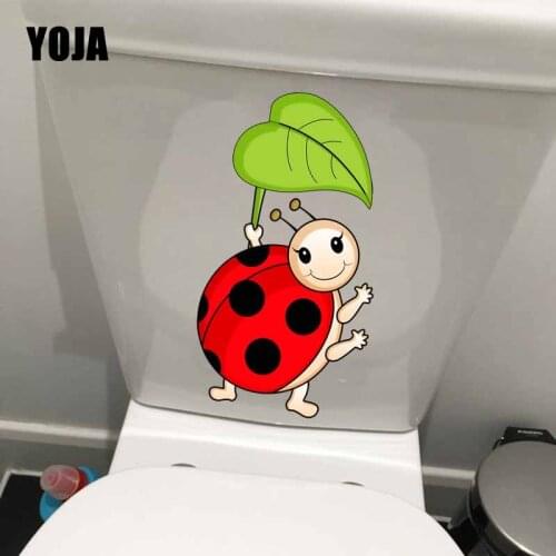 YOJA 13.3X23.4CM Creative Wall Sticker Toilet Decal Home Decor Cartoon Insect Lovely Seven Star Ladybug T5-1030