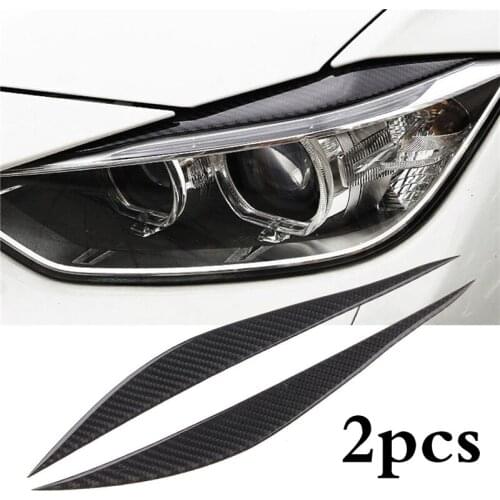 1 Pair Carbon Fiber Car Front Headlight Eyebrows Sticker Trim Auto Decoration Accessories For BMW 3 series F30 320i 325i 316i
