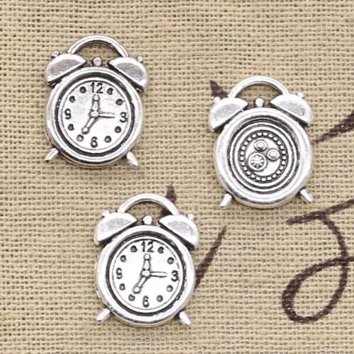 30pcs Charms Clock 17x13mm Handmade Craft Pendant Making fit,Vintage Tibetan Bronze Silver color,DIY For Bracelet Necklace