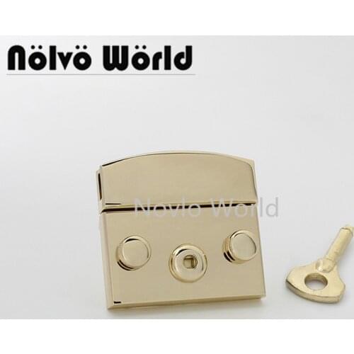 2-10pcs 51*48mm Silver Light Gold Pressed Lock Covert Push Locks Snap Clasps Closure for Women Purse Handbag Bag