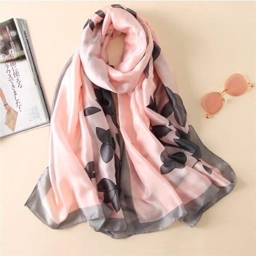 2021 women fashion silk scarf female scarves ladies beach wrap chiffon shawl sunscreen printed foulard muffler classic bandanna