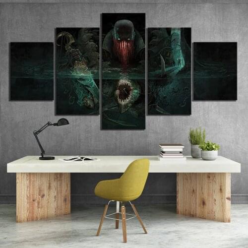 5 Piece Pyke The Bloodharbor Ripper Legends League Game Poster Artwork Canvas Paintings for Home Decor Wall Art