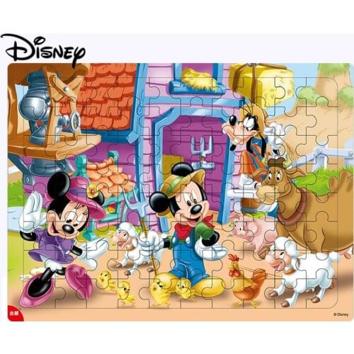 Disney 96 pieces of toy puzzle ice / princess wooden frame type childrens early education box jigsaw puzzle