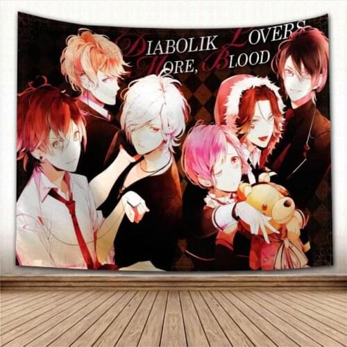 Diabolik Lovers Anime Tapestry Colorful Psychedelic Decorative Carpet Wall Fabric For Living Room Bedroom Tapestries Accessories