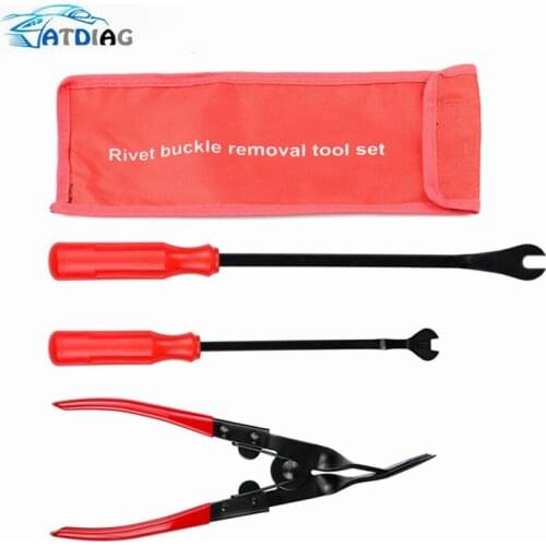 Auto Fastener Pliers Car Door Panel Remover Clip Trim Auto Puller Tool Retaining Clip Remover Pry Bar Tool Nylon Bag