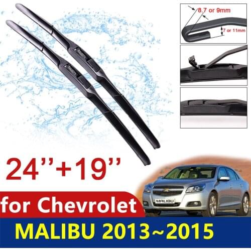 Car Wiper Blades for Chevrolet Malibu 2013 2014 2015 J Hook Front Window Windscreen Windshield Wipers Car Accessories Stickers