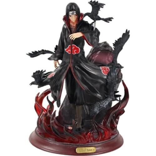 BANDAI Anime Naruto Figure GK 29CM Uchiha Itachi Sasuke Kakashi Akatsuki Character action figure Collection model Two dimensions