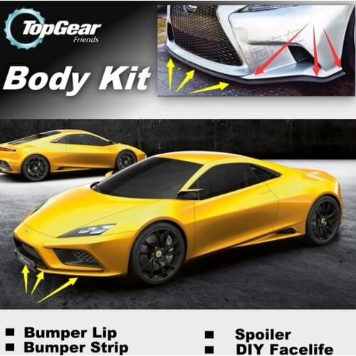 Bumper Lip Deflector Lips For Lotus Elan 2013~2020 Front Spoiler Skirt For TopGear Friends to Car View Tuning / Body Kit / Strip
