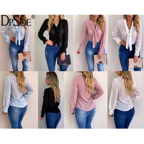Женские шифоновые рубашки DPSDE China At AliExpress