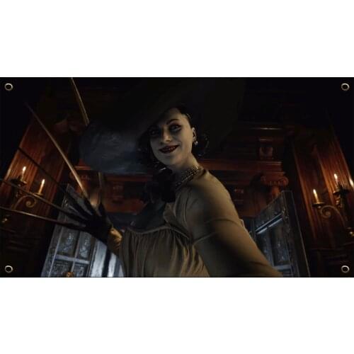 60x90cm/90x150cm Residented Evil RE RE8 Village Lady Dimitrescu Flag 2x3ft/3x5ft Game Decorate Banner