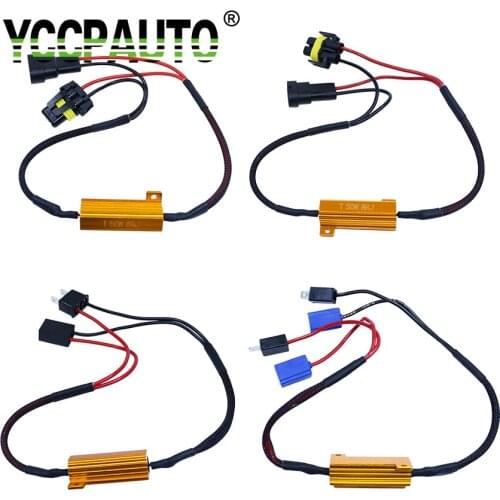 H1 H3 H7 9006 9005 Car Load Resistor Error Canceller LED Decoder Canbus Error Free Wiring Canceller Decoder Light 50W 2pcs
