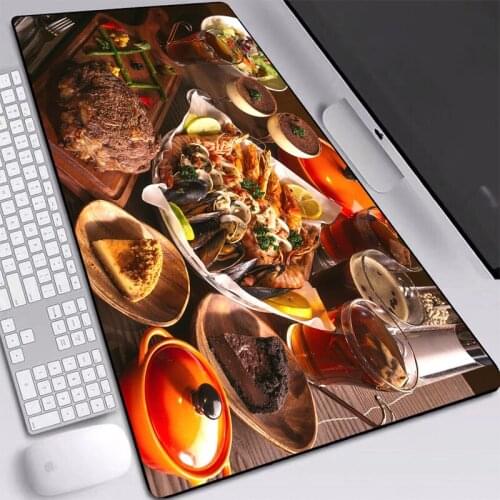 Gaming Mouse Pad Extended Large Food Printed Desk Mats Softy Natural Rubber Mouse Pad Accurate-control 900x400/600x300/700x300mm