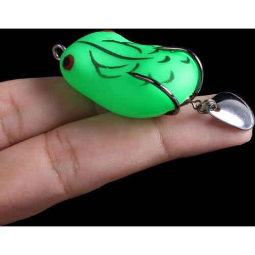 4.2cm 8g 5cm 14g Rubber Frog Fishing Lures With balance weight Spoon Snakehead Lure Floating Artificial Bait