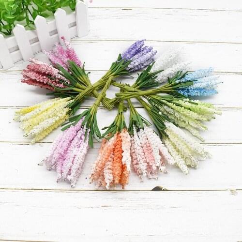 10pcs/Lot Artificial flowers lavender PE foam Lavender Bouquet wedding home decor accessories fake floristics vases DIY wreaths