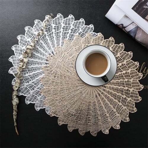 Conch round protection for dining table, kitchen, dining room, antique heat insulation pad, restaurant, hotel 38 cm PVC cushion