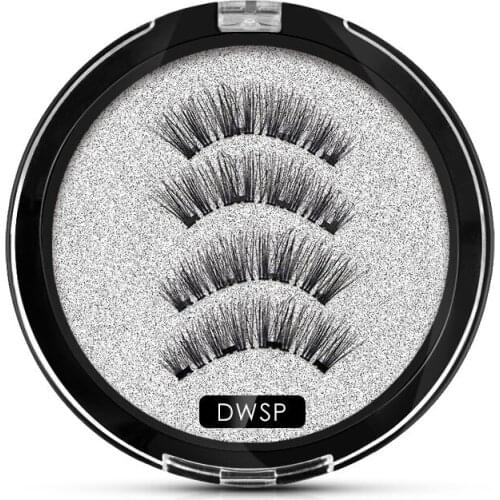 Xinleyong Magnetic Eyelashes with 4 Magnets,Handmade No Glue Full Eye Natural Soft Reusable 3D False Eyelashes for