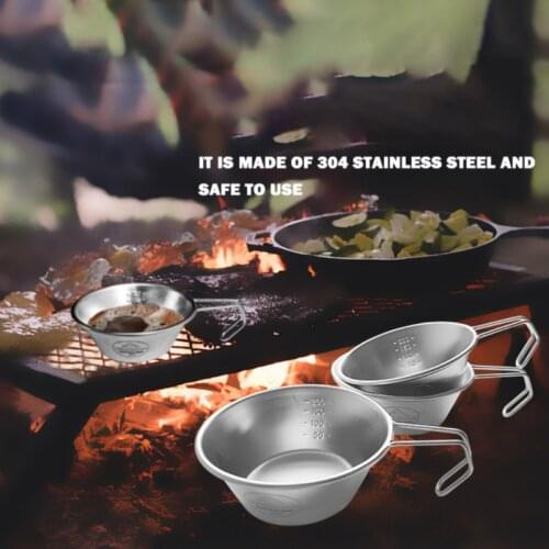 Stainless Steel 304 Bowl Picnic Barbecue Cup Mountain Climbing Water Camping Portable Cooker Utensils Pot