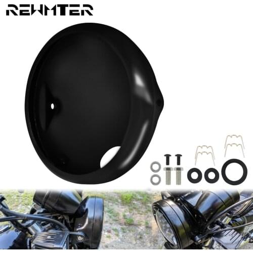 Motorcycle 7'' Inch Headlight Housing Cover Base Retro Bucket LED Headlamp Shell Gloss Black For Harley XL For Honda For Yamaha