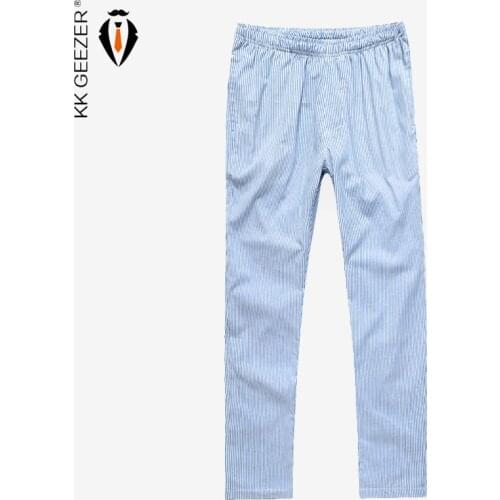 Men Sleep Bottoms Pajama Plaid Cotton Homewear Pants Comfortable Male Striped Underwear Loose Comfort Lounge Casual Trousers