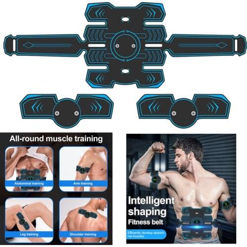 8Pack 3in1 Muscle Stimulator EMS Abdomen Buttocks Anti Cellulite Massage Electric Wireless Stimulator Body Slimming Massager