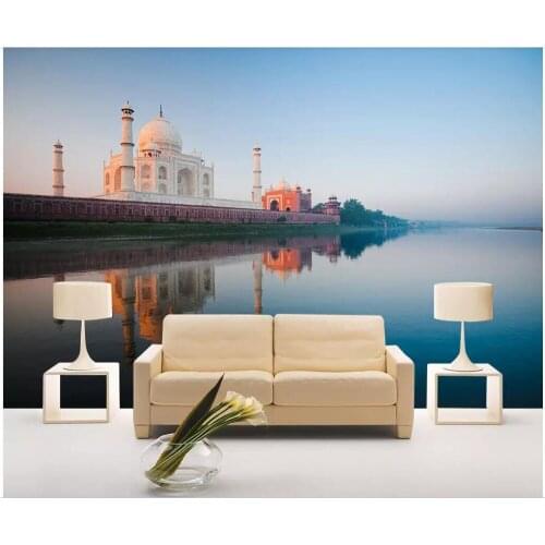 Custom photo mural 3d Modern wallpaper Early morning lakeside architecture Home decor living room wallpaper for walls 3 d