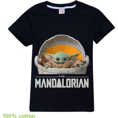 New Fashion Cartoon Sport Summer Clothes for Girls O-Neck Boys Short Sleeve Tops Active Student T Shirts Cartoon Baby Yoda