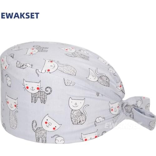 Wholesale surgical cap nurse hats operating room cap high quality hospital work cap Pet veterinary hat dentist nursing scrub hat