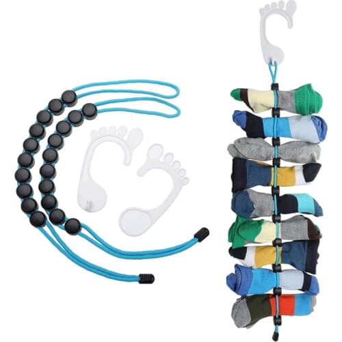 Socks Storage Organizer Adjustable Socks Drying Hanging Rope Home Portable Non-slip Socks Dry Hanger