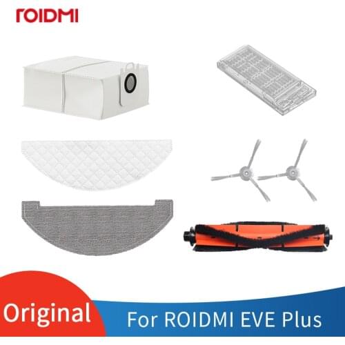 Original ROIDMI EVE Plus vacuum cleaner parts dust bag, cleaning cloth, roller brush, side brush, filter accessories