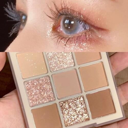 9 Colors Shimmer Matte Eyeshadow Pallete Glitter Nude Eyeshadow Long Lasting Waterproof Eye Pigments Eye shadow Makeup Palette