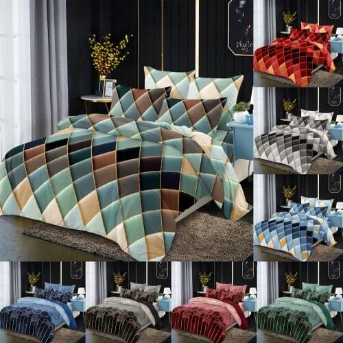 Bedding Light Luxury Wind Gilt Line Geometric Elements Rolney Quilts Kit Nordic Gilt Duvet Bedding Pillowcase Double Cover Set