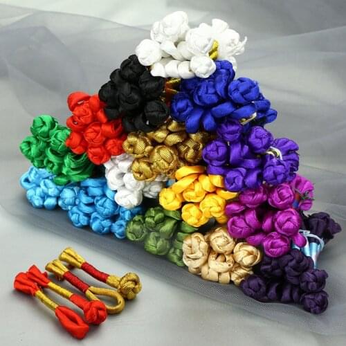 DIY Sewing Cheongsam buttons Solid Satin cloth Vintage Craft Buckles Handmade Chinese Knot Button accessories 10set/lot