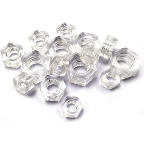 M3-M12 PC Hexagon Nuts , Polycarbonate Plastic Hex Nut ,F010