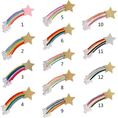 Nordic Hand-woven Macrame Baby Girl Room Nursery Ornament Lucky Star Rainbow Tapestry Christmas Wall Hanging Decor
