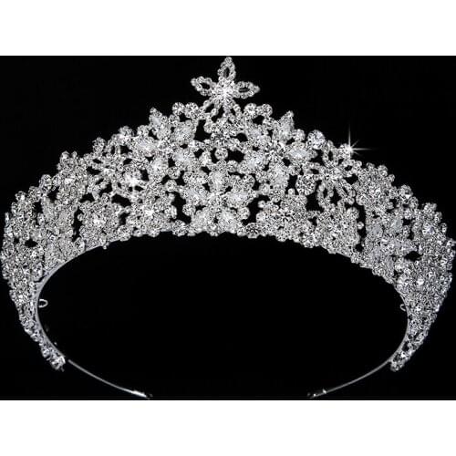 Tiaras and Crown HADIYANA Vintage Classic Design Zubic Women Party Wedding Hair Accessories BC5339 Accesorios para el cabello
