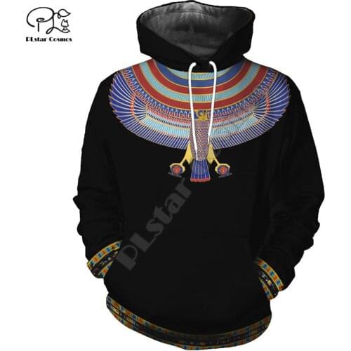 Men retro eye of ancient egypt horus god print 3D native Hoodie women unisex vintage Sweatshirt zipper pullover tracksuit