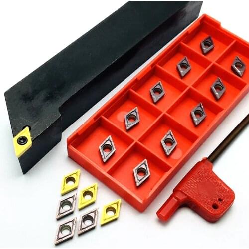 10PCS carbide inserts DCMT070204 VP15TF UE6020 US735 1PC SDJCR1010H07 SDJCR1212H07 SDJCR1616H07 CNC lathe cutting tool holder