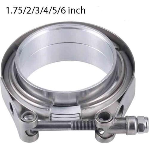 V band Clamp 1.75/2/3/4/5/6 inch inch Stainless Steel V-band Clamp Male Female Exhaust Flange Stainless Steel Vband Clamps