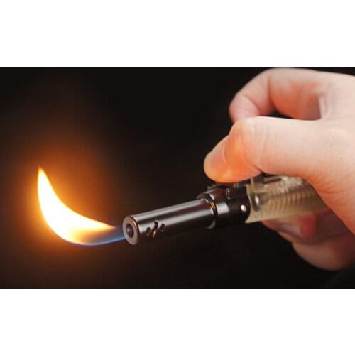 GUEVARA Cigar Lighter Jet Flame Portable Butane Carbon Fiber torch Pipe Lighter Mini for Pipe Cooking Outdoor