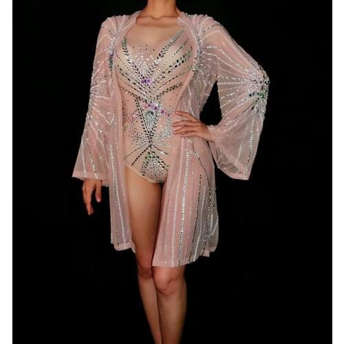 2020 Nightclub JUmpsuit For Lady Jazz Dance Vest&Coat Sexy Party Club Outfits Women Bar Dj Stage Vintage Singer Costumes DJ401