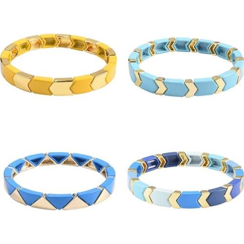 Golden arrow bead bracelet tila tile bead armband muiki couple bracelets enamel stacking bangle gift Jewelry for women vaso girl