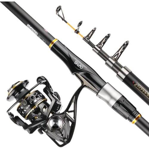 1.8M - 5.4M Telescopic Fishing Rod Carbon Fiber Rock Wedkarstwo Olta Short Section Anchor Distance Throwing Pole with Wheel