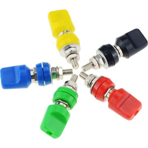 1PCS M6*60 Binding Post 6mm Flat Cap Terminal 4mm Hole Banana Socket 40A High Current Grounding Column M6x60 Banana Plug