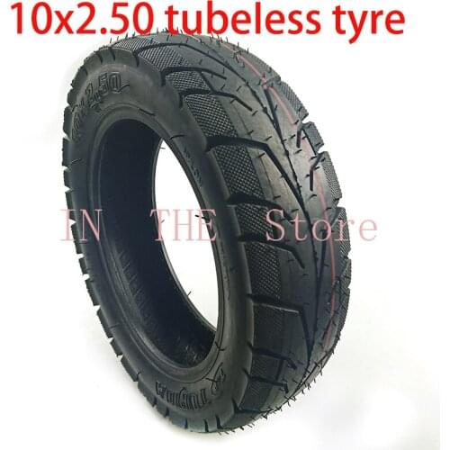 10 Inch Pneumatic Tubeless Tire 10x2.50 Fits for Electric Scooter Balance Drive Bicycle Tyre 10x2.5 Without Inner Tube Tyre
