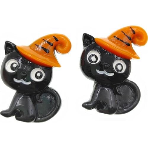 20pcs/lot DIY resin Halloween cat for kids hair clothes accessories resin cabochons resin charms