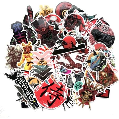 65pcsJapan anime Bushidou Warrior Stickers For Laptop PVC Graffiti Stickers Decal Suitcase Luggage Guitar Car For Children Toys
