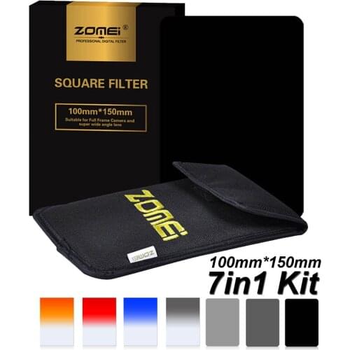 7 in 1 Zomei 100mm x 150mm Square filter ND2 ND4 ND8 Graduated 4 colors Filter Kit 100mm*150mm 100x150mm for Cokin Z-PRO Holder